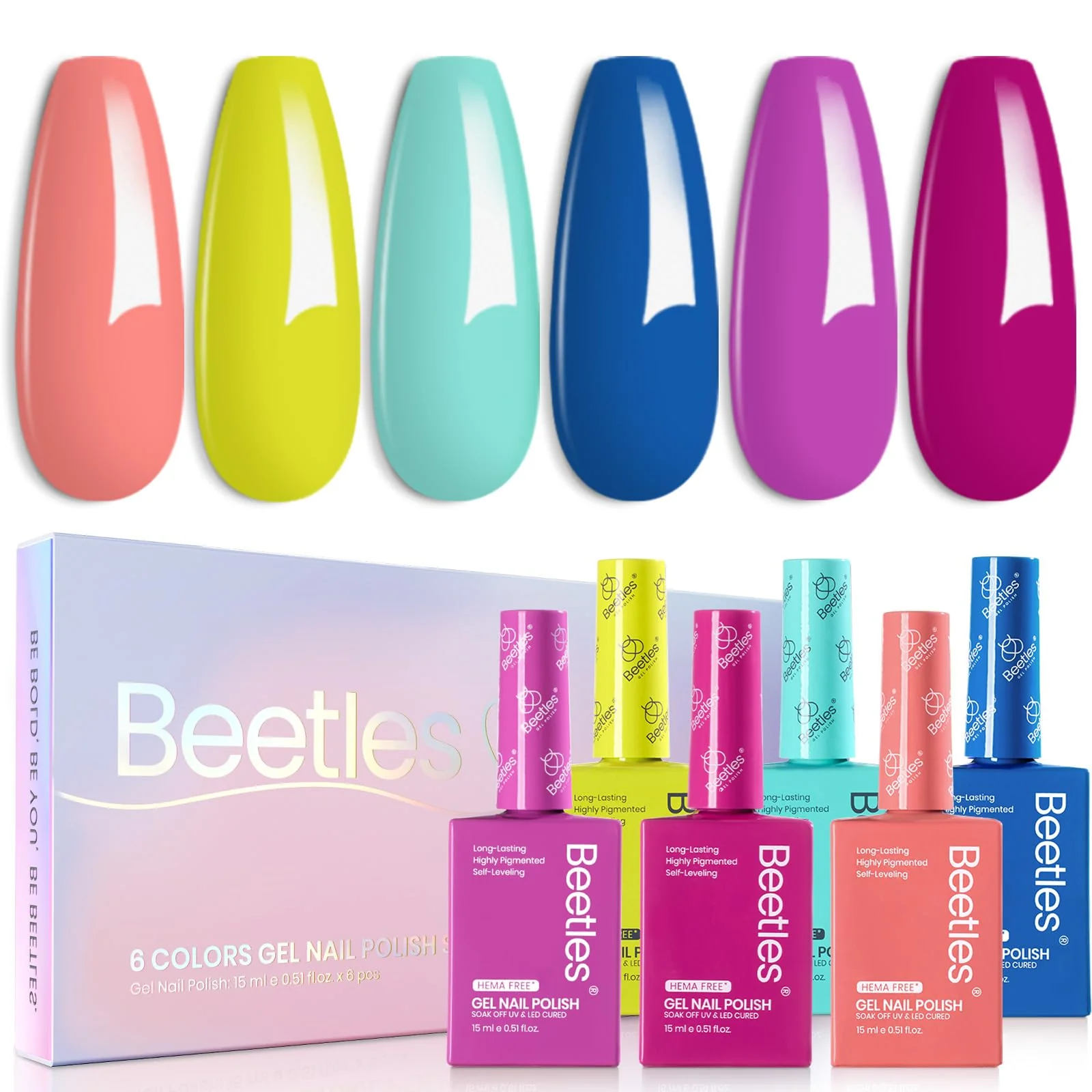 The Best Manicure Sets -  Gel 6 Colors Nail Kit